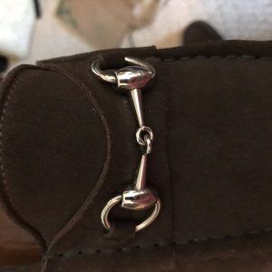 Men's 9 1/2 brown suede Gucci loafers